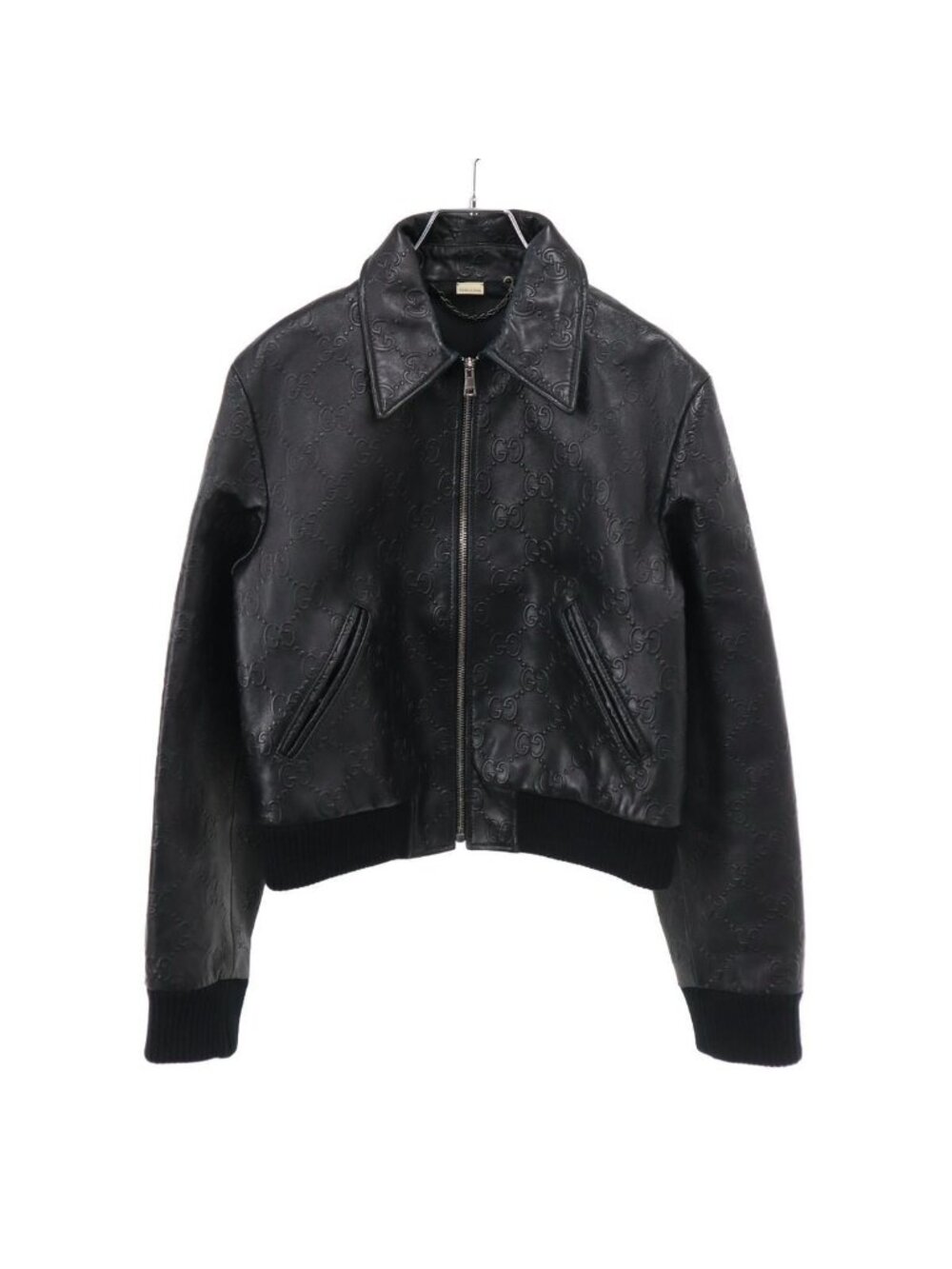Gucci GG Leather Jacket Black 36